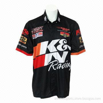 Breathable polyester auto motorcycle crew shirt